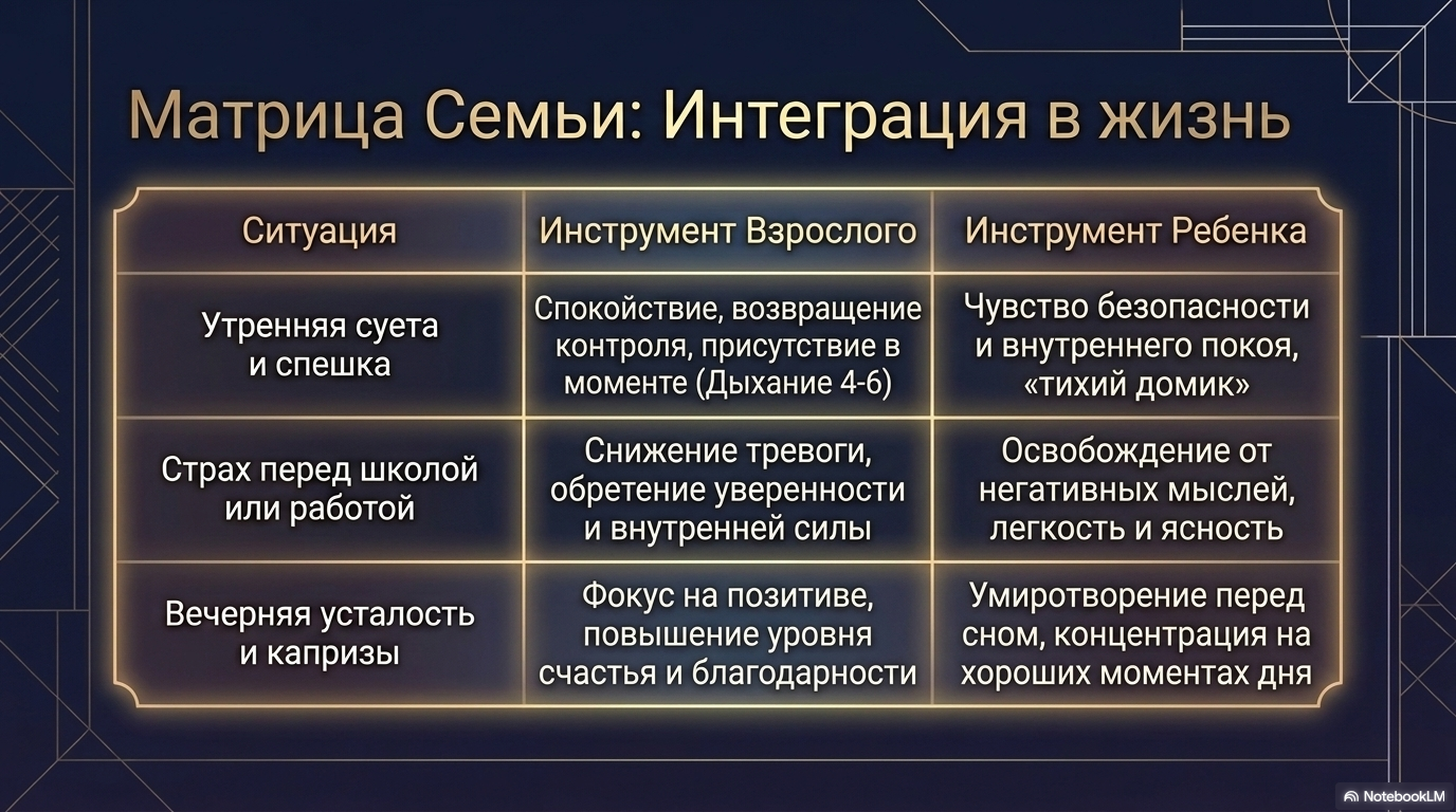 Матрица семьи: инструменты взрослого и ребенка